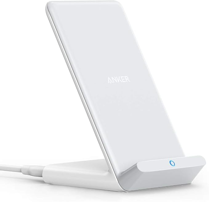 Anker 313 Qi-Certified 10W Max Wireless Charger Stand | Fast Power for iPhone 15 / 14 / 13 / 12 / 11 / X / 8, Galaxy S23 / S22, and More (Micro-USB Cable, Adapter Not Included) by Unknown