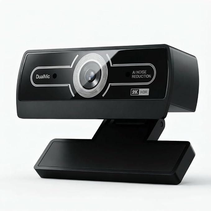 2K Webcam with Microphone, 1440P QHD Web Cam for Desktop Computer, Plug and Play USB Computer Camera for Laptop/PC, Streaming Web Camera with Auto Light Correction for Zoom/Teams/Skype, Mac/Windows by DICCIK