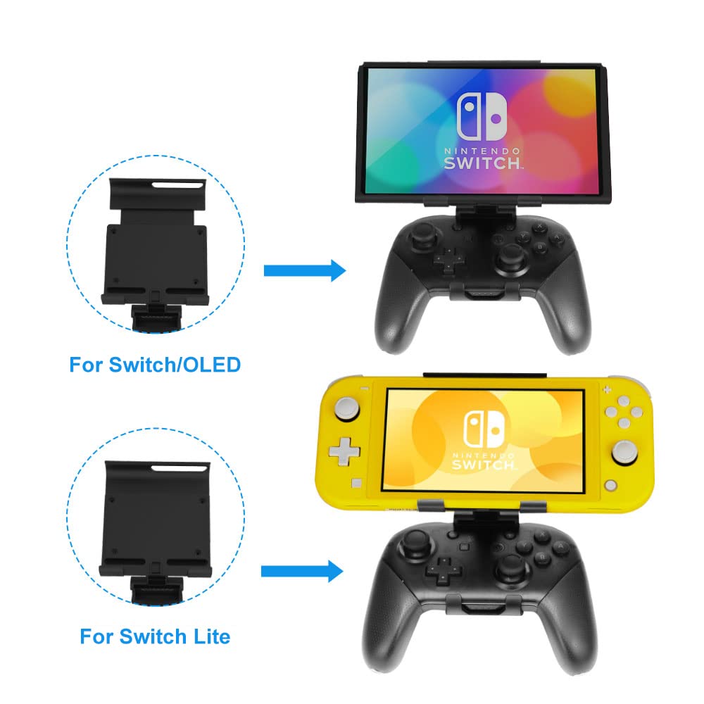 J&TOP Adjustable Mount Clip for Switch Official Pro Controller, The Original Pro Controller Clip Mount Compatible with Nintendo Switch/OLED/Lite,Black - Image 2