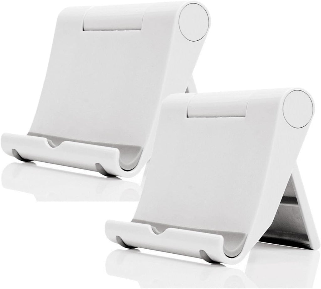 Cell Phone Stand 2 Pack, Desktop Holder for Phones & Tablets (2, White) by JUSDIQIR
