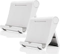 Cell Phone Stand 2 Pack, Desktop Holder for Phones & Tablets (2, White) by JUSDIQIR