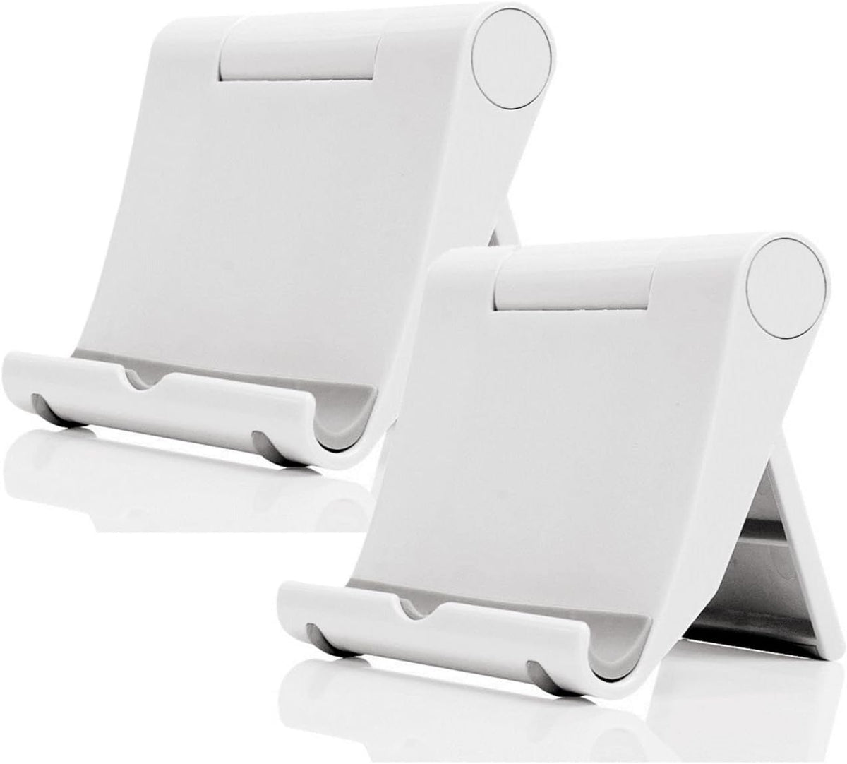 Cell Phone Stand 2 Pack, Desktop Holder for Phones & Tablets (2, White) by JUSDIQIR