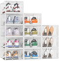 SIMPDIY Clear Shoe Storage Boxes, Stackable Shoe Organizer for Closet | 12 Pack, Magnetic Door, Aromatherapy Stick, for Size 10, Plastic, Shoe Rack for Closet, Entryways, Under-bed Storage by DecorateYourHome