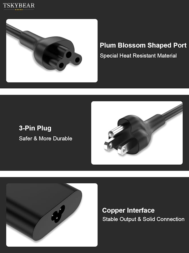 TSKYBEAR 65W USB-C Laptop Charger Compatible with Dell Latitude 5420 5430 5520 5540 5400 7420 7430 7320 7410 7440 5530 5410, XPS 13 9360 9370 9380, Chromebook 3100 3110 3400 Type C Power Cord - Image 4