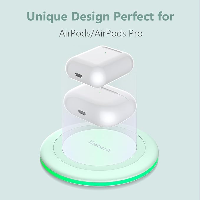 Yootech Wireless Charger,10W Max Wireless Charging Pad Compatible with iPhone 17/17 Pro/17 Pro Max/Air/16/15/14/13/SE 2022/12/11,Samsung Galaxy S25/S24/S23,for AirPods Pro 3(No AC Adapter) - Image 3