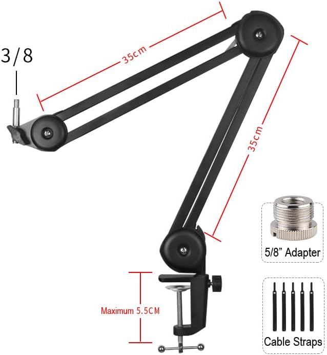 Sennheiser Profile USB Condenser Microphone with Desktop Stand Bundled with Closed-Back Headphones + Microphone Boom Arm + Wind Screen Pop Filter + Microfiber Cleaning Cloth (5 Items) - Image 8