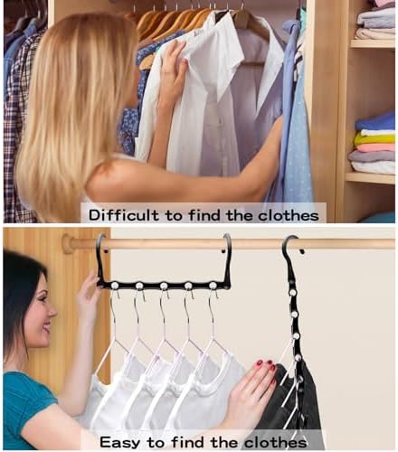 Closet Organizers and Storage, College Dorm Room Essentials for Girls Guys | 4 Pack, Stronger Space Saving Hangers, Clothes Hanger with 5 Holes, Closet Storage Magic Home Organization - Image 6