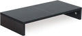 TEAMIX 20 Inch Monitor Stand Riser for Desk, Wood Computer Stand, Black | Fits Laptop, Printer, TV, PC Tower, Full Keyboard Storage Underneath, Ergonomic, Desk Organizer for Home Office, Gaming Setup by TEAMIX