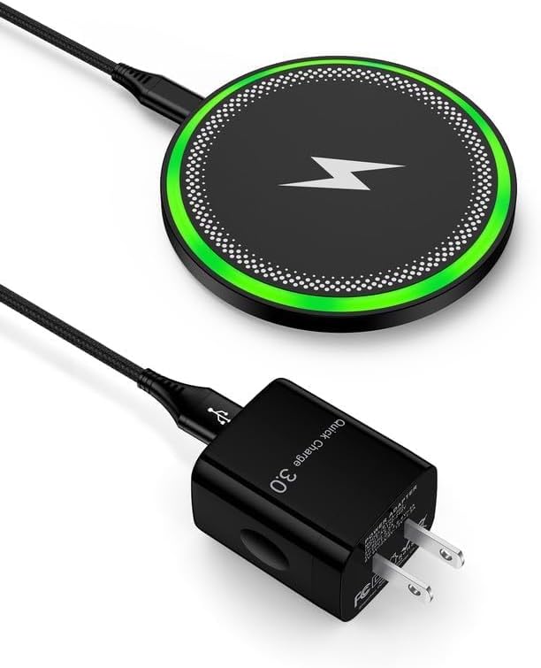 Wireless Charger Samsung S26, 15W Android Wire Less Charging Pad for Galaxy | Fast Charging Station with Block for S26 Ultra S25 S24, Google Pixel 10 Pro XL/9a Android iPhone 17 16 Cargador inalámbrico by AILKIN