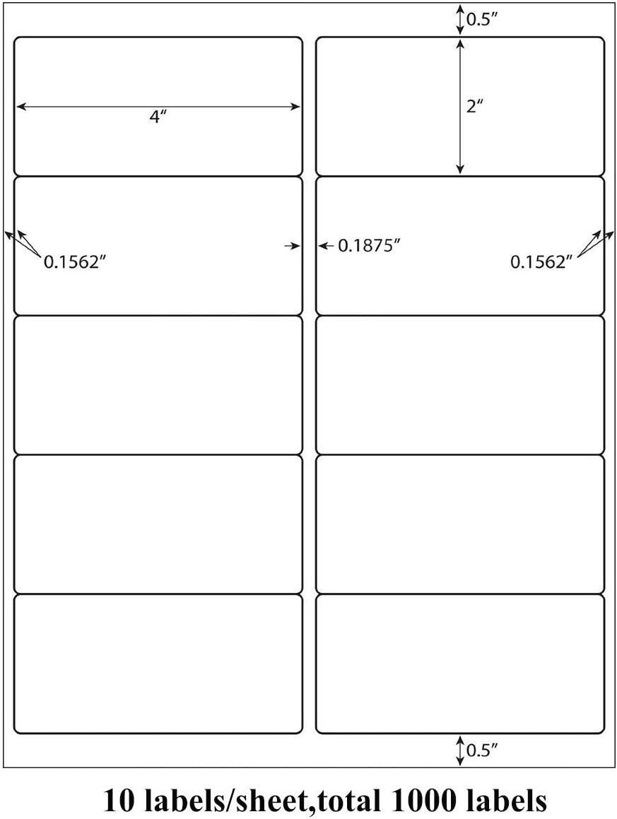 9527 Product 6 up 3-1/3 X 4 Sticker Labels Shipping Address Labels for Laser/Ink Jet Printer,1000 Sheets,Total 6000 Labels - Image 2