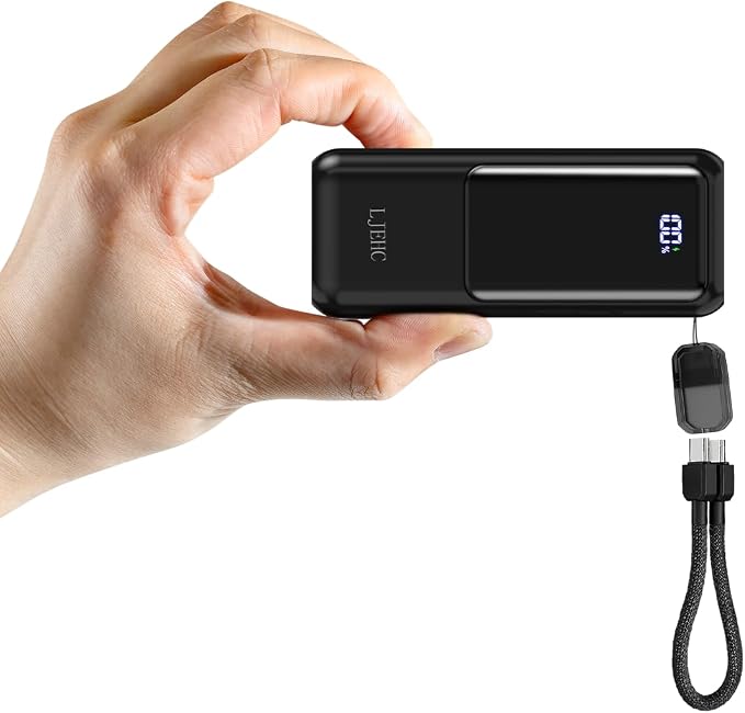 Mini Portable Charger,Small 22.5W PD Power Bank,10000mAh USB C in&Out Fast Charging Pocket Size Battery Pack,Travel Essentials Phone Charger for iPhone 17 16 15 Pro Air,Samsung S24,Android,iPad etc by LJEHC