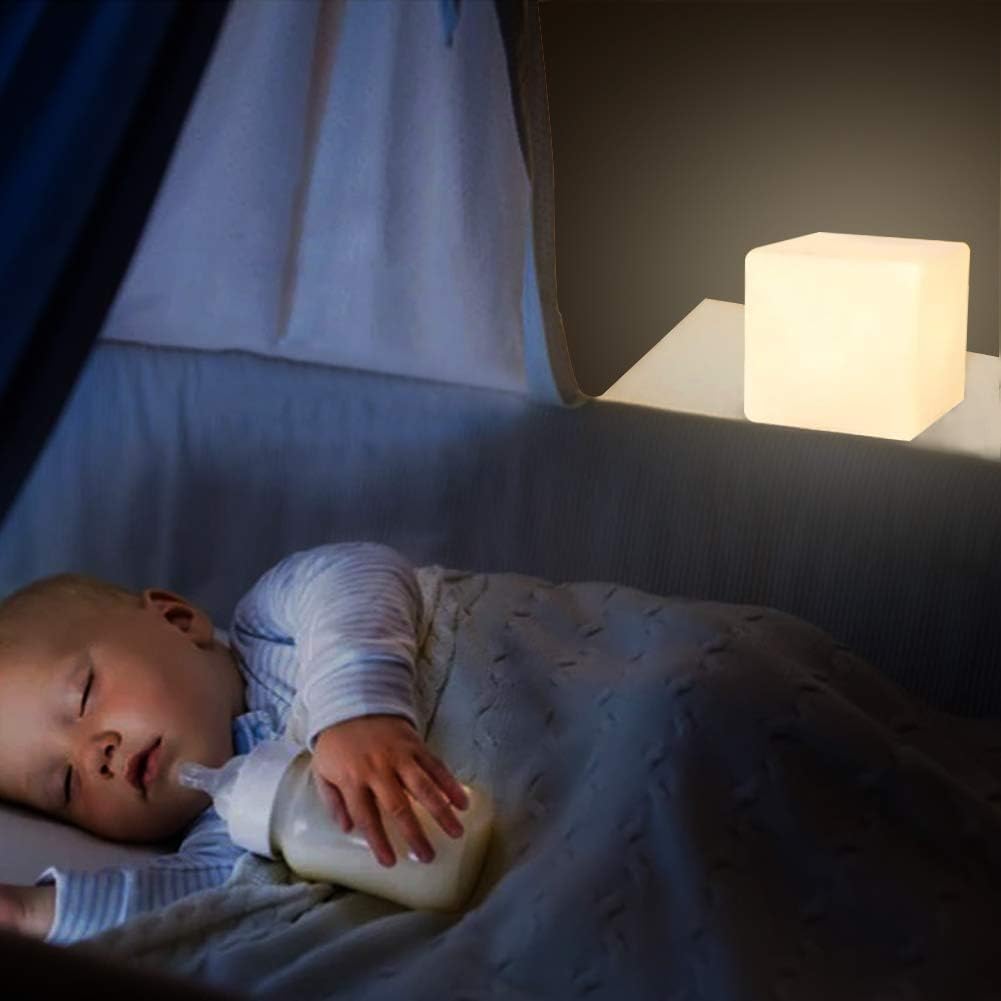 4-inch LED Cube Light, Dimmable Kids Night Light Mood Lamp w/Remote - Image 2