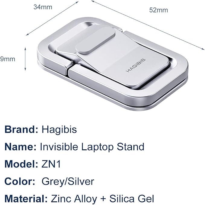 Hagibis Adjustable Laptop Stand for Desk - Portable Laptop Riser, Ergonomic Aluminum Cooling Pad for MacBook Pro Air, Tablet (Silver) - Image 7