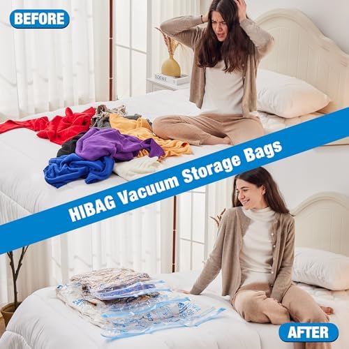 Vacuum Storage Bags, 10 Medium Space Saver Vacuum Seal Bags, Space Bags, Vacuum Sealer Bags for Clothes with Travel Hand Pump (10M) | Home and Travel, Airtight Triple Seal, Save 80% Space, Hand Pump, Work with Vacuum, Double Zip, Reusable, Easy to Use - Image 4