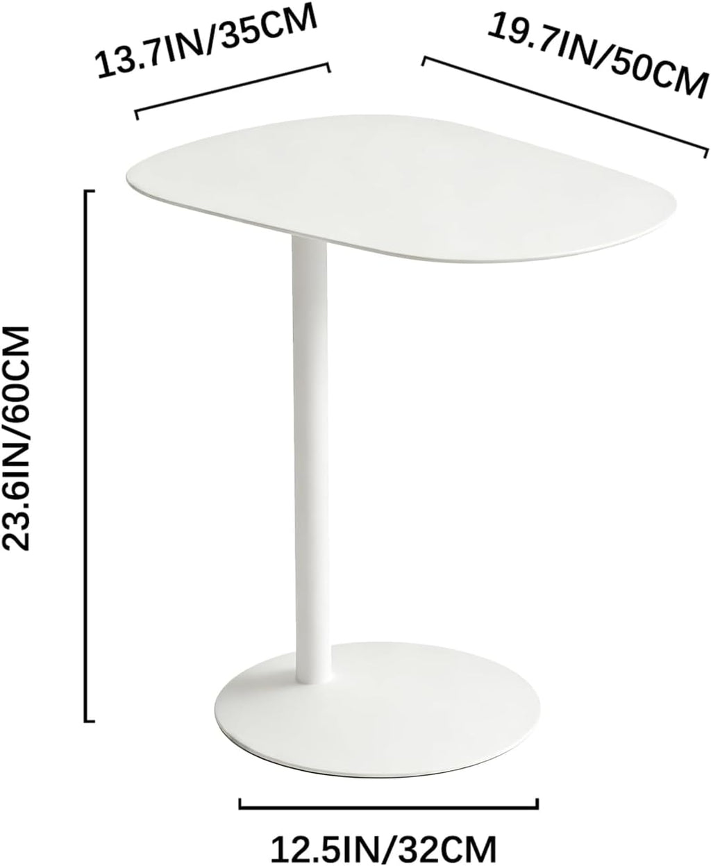 C Shaped End Table Small Side Table Living Room, Metal Coffee Accent Table - Image 2