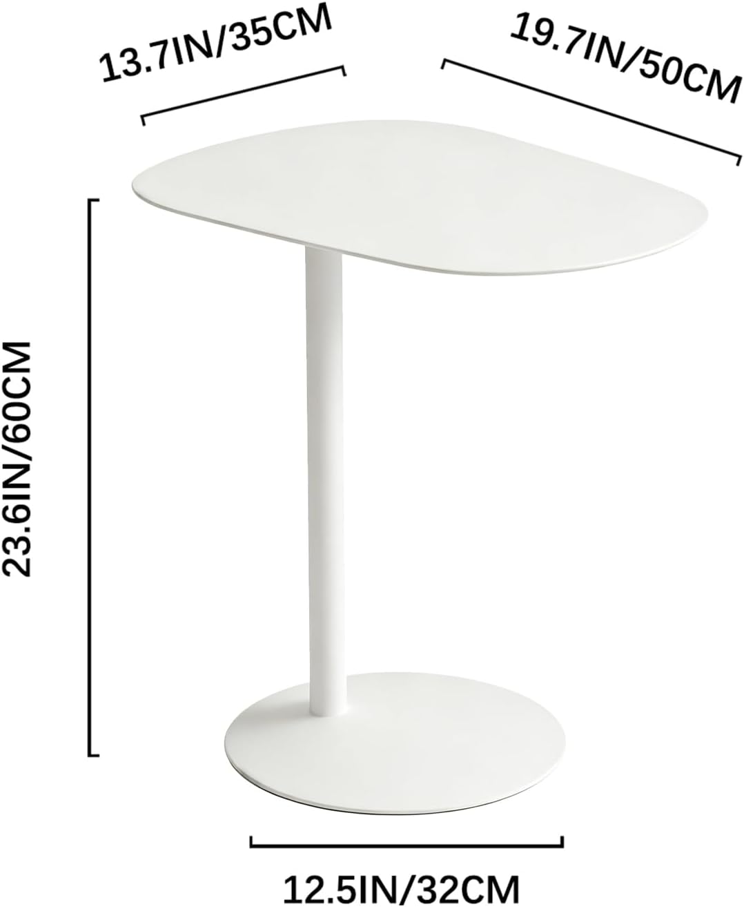 C Shaped End Table Small Side Table Living Room, Metal Coffee Accent Table - Image 2