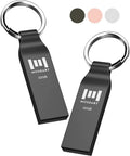 MOSDART 2pcs 32GB Metal USB 2.0 Flash Drive Waterproof with Keychain,Gray by mosDART