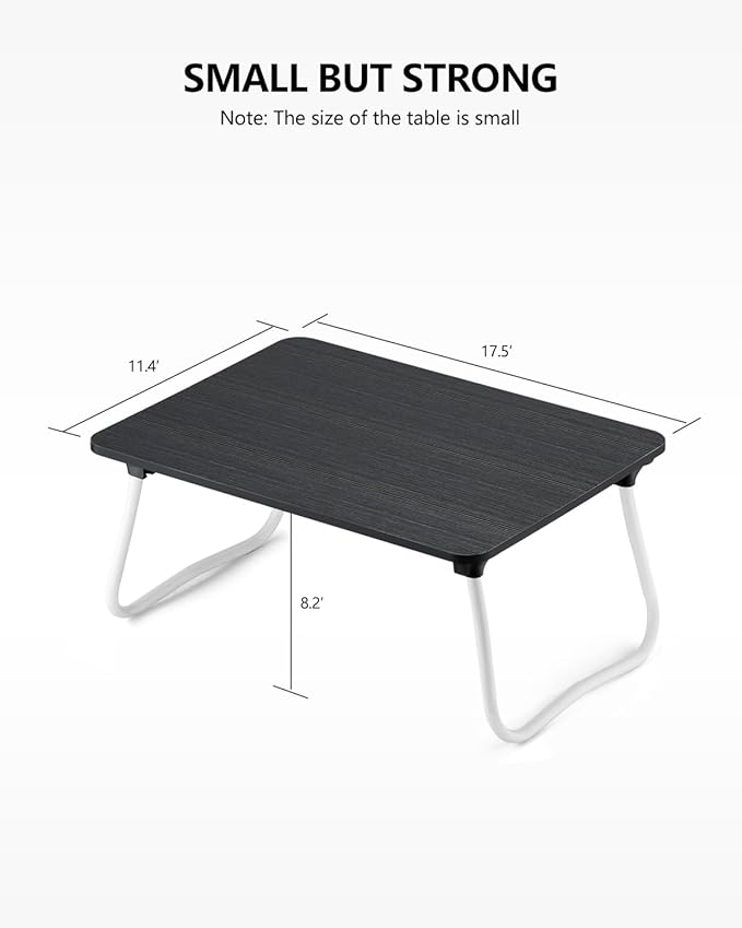 ZEAPTAC Laptop Bed Desk, Foldable Lap Desk, Portable Laptop Stand, Lightweight & Mini Table for Breakfast/Picnic/Drawing/Couch/Floor - Black - Image 5