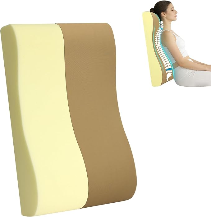 2-in-1 Neck Pillow Lumbar Support Pillow for Recliner Couch & Nursery Glider Chairs- High-Resilient Foam Cushion Ergonomic Back Support for Comfort in Rocking, Feeding, Nursing Brown S by HAVARGO