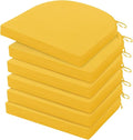 HARBOREST Outdoor Chair Cushions Set of 6, Water Resistant Patio Chair Cushions with Ties, Outdoor Seat Cushions for Patio Furniture, 17"x16"x2", Yellow by HARBOREST
