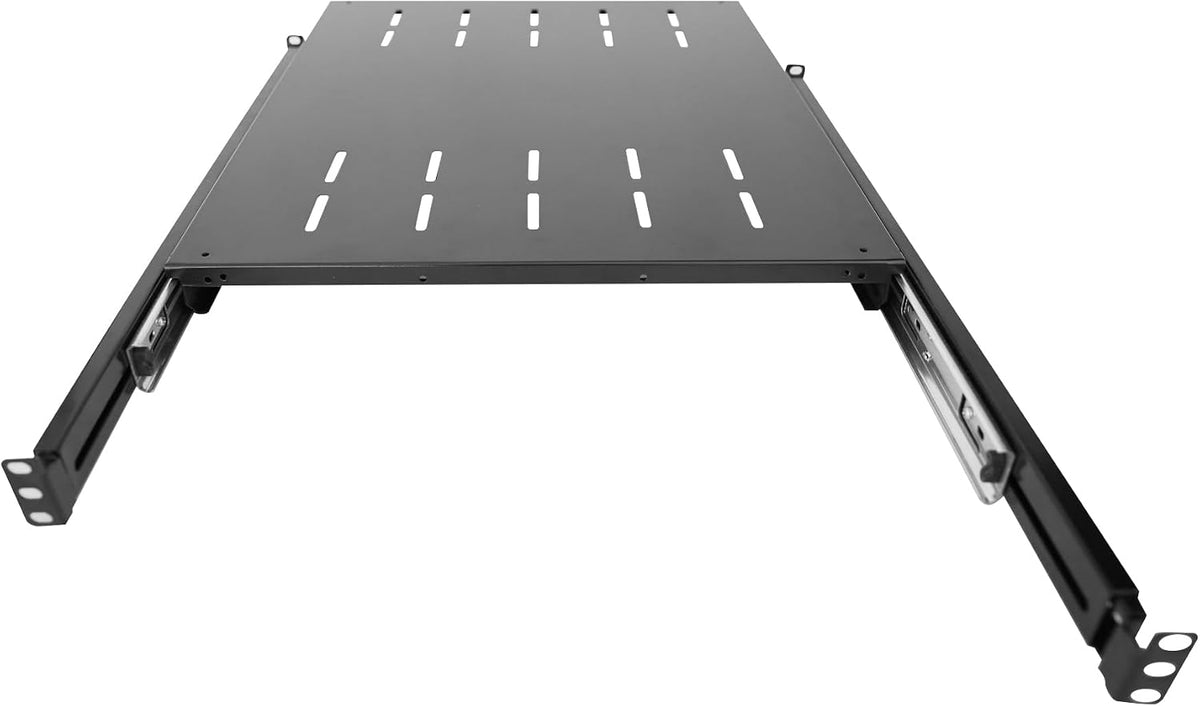 GlobalRack 1U Sliding Shelf,23.75-34" Adjustable, Double-Sided, Soft-Close - Image 4