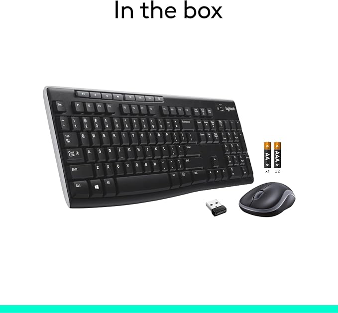 Logitech MK270 Wireless Keyboard and Mouse Combo for Windows, 2.4 GHz Wireless, Compact Mouse, 8 Multimedia and Shortcut Keys, 2-Year Battery Life, for PC, Laptop - Black (Pack of 4) - Image 10