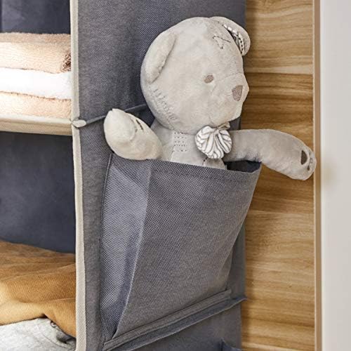 YOUDENOVA Hanging Closet Organizer and Storage, 6-Shelf, 2 Packs, Grey | Breathable Fabric, 2 Side Pockets, Clothes Organizer, Hanging Shelves, Closet Storage, College Dorm Room Essentials for Guys - Image 7