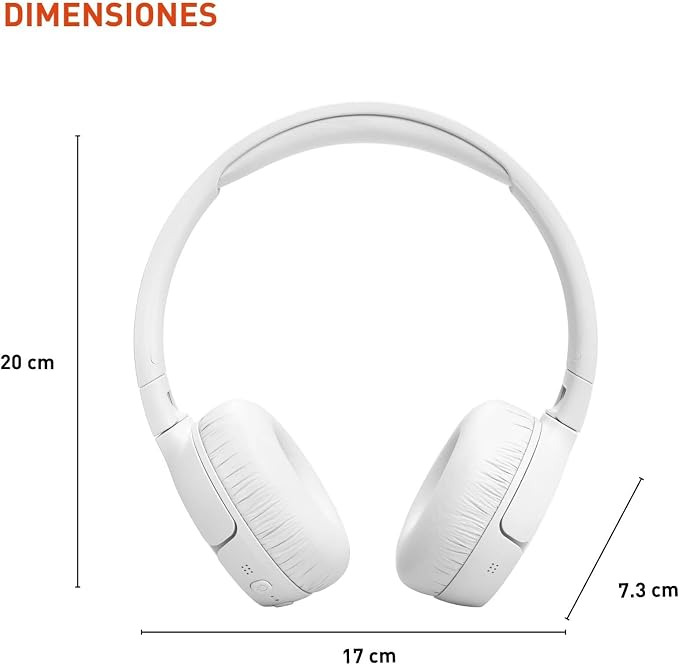 JBL Tune 670NC - Wireless On-Ear Headphones - White | Adaptive Noise Cancelling with Smart Ambient, Bluetooth 53 with LE Audio, JBL Pure Bass Sound - Image 3