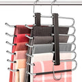 HUITEM Space Saving 6 Tier Pant Hangers, Anti-Slip, Stainless Steel, 2 Pack, Black by HUITEM