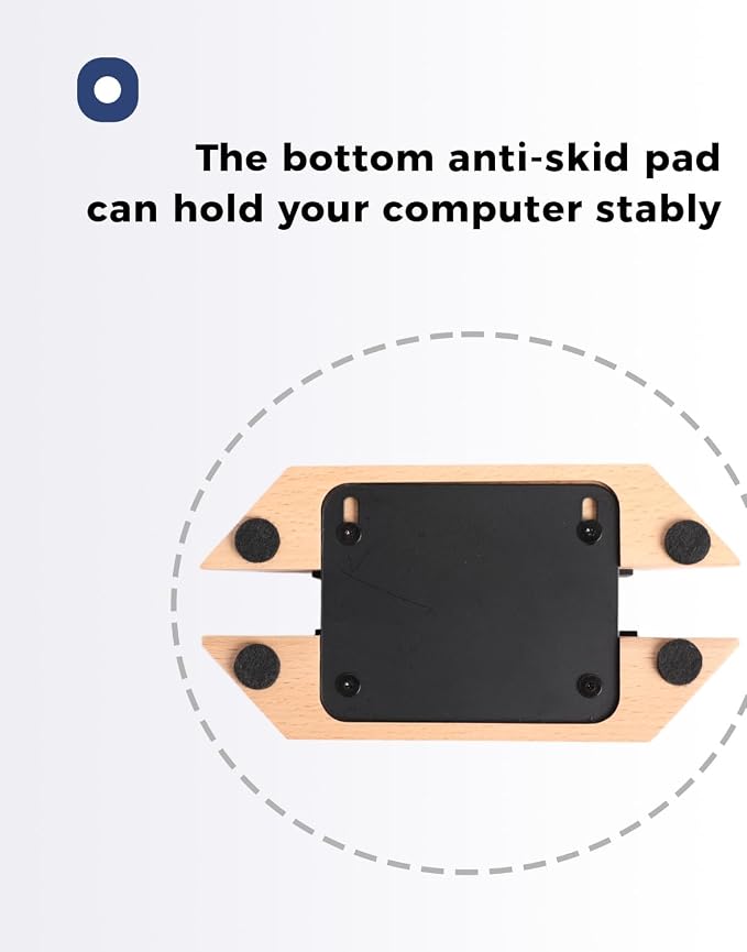 Adjustable Vertical Laptop Stand, MacBook Holder Wood Stand, Wooden Laptop Stand, Vertical Laptop Holder for Desk, Width Adjustable Dock Fits All MacBook/Surface Pro - Image 3
