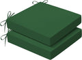 Outdoor Chair Cushions Set of 2, 22x22x3Inch Waterproof & Fade Resistant Patio Furniture Seat Cushions with Ties, Square Outdoor Dining Chair Cushions for Lawn, Garden, Deck&Yard, Forest Green by Zonamat