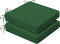 Outdoor Chair Cushions Set of 2, 19x19x3Inch Waterproof & Fade Resistant Patio Furniture Seat Cushions with Ties, Square Outdoor Dining Chair Cushions for Lawn, Garden, Deck&Yard, Forest Green by Zonamat