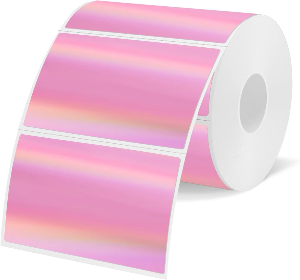 3x2 Inch Holographic Thermal Labels, Pink Thermal Sticker Labels, Glitter Thermal Stickers for DIY Custom Logo, Perforation Line Design- 200 Sheets by Yegawen