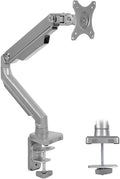 Mount-It! Single Monitor Arm Desk Mount, Mechanical Spring Height Adjustable Monitor Stand for 13–32 Inch Screens up to 17.6 lbs, VESA 75x75 & 100x100, C-Clamp & Grommet by Mount-It