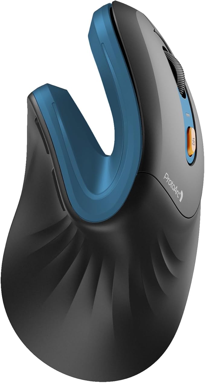ProtoArc EM11 NL Wireless Ergonomic Mouse, Rechargeable Vertical Mouse | 58° vertical design supports a natural wrist posture, connect 3 devices via Bluetooth/2.4G USB-A, 500mAh USB-C rechargeable. by ProtoArc