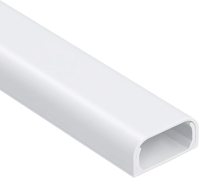 ZhiYo 73" Cord Covers for Wires on Wall, White Cord Hider, 0.95" W x 0.47" | Fits 2-3 Cords, Premium Paintable Raceway for Wall-Mounted TV, Self-Adhesive Wire Hider for Extension Cords & Ethernet Cables by ZhiYo
