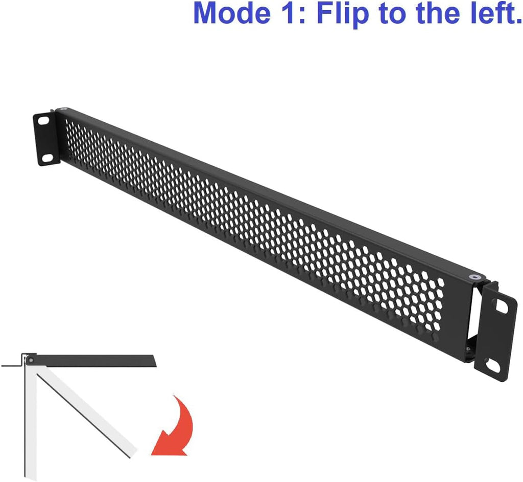1U Hinged Perforated Blank Rack Mount Panel Spacer - Image 4