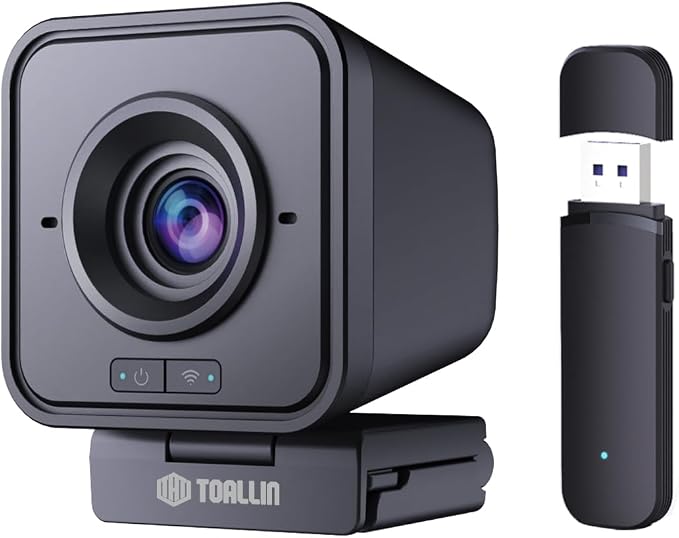 TOALLIN 1080P HD Wireless Webcam for PC, Built-in Noise-Canceling Mic | Wireless Computer Camera for Video Conferencing, Live Streaming and Online Video Calls by IdealforVideoConferencingandLiveStreaming