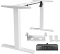 HUANUO Standing Desk Frame with Brushless Motor for Max 75 x 35 inch Tops | 220lbs capacity,4 preset heights,28.3"-46.5" Height Range,Stable Steel Legs,quiet lift,Cable Tray & Dual Hooks,Whtie finish by HUANUO