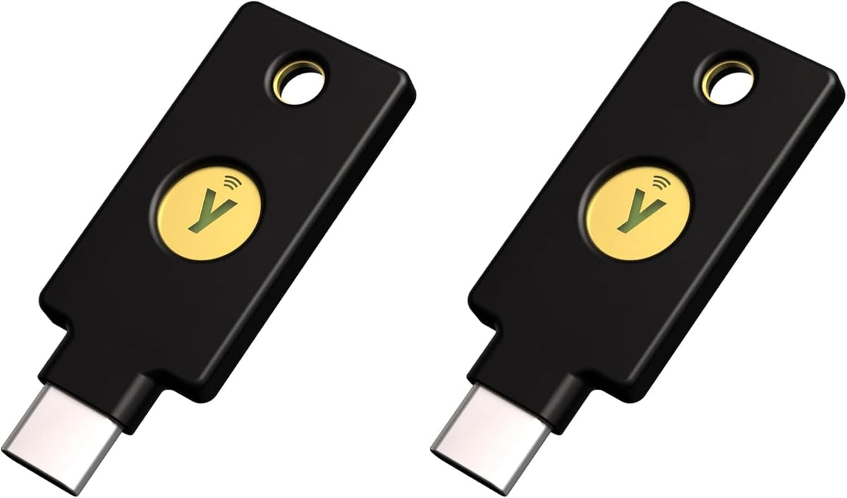 Yubico - YubiKey 5C NFC - Multi-Factor authentication (MFA) Security Key and passkey, Connect via USB-C or NFC, FIDO Certified - Protect Your Online Accounts (Pack of 2) by Yubico