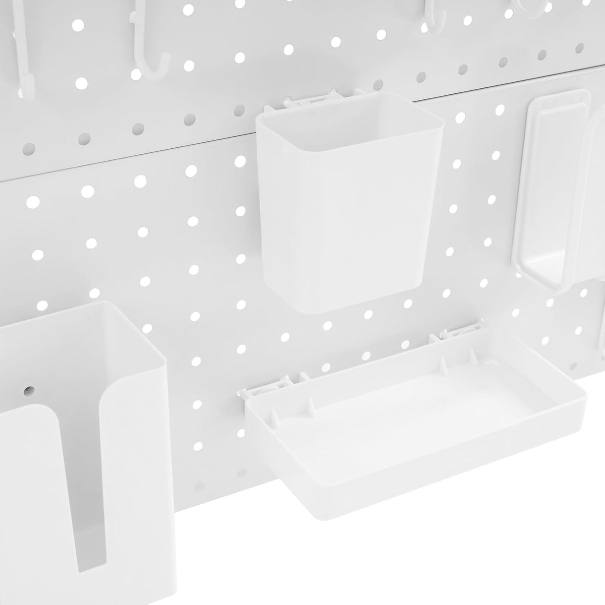 Office Clamp On Desk Shelf with Pegboard (White, 31.5, Inches) - Image 6