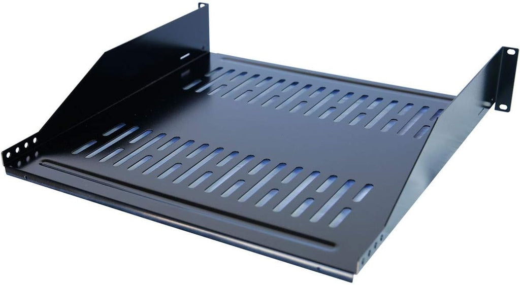 19inch Vented Steel 2 Space 2U Rack Mount Cantilever Network Shelf 16' Deep by RAISING ELECTRONICS