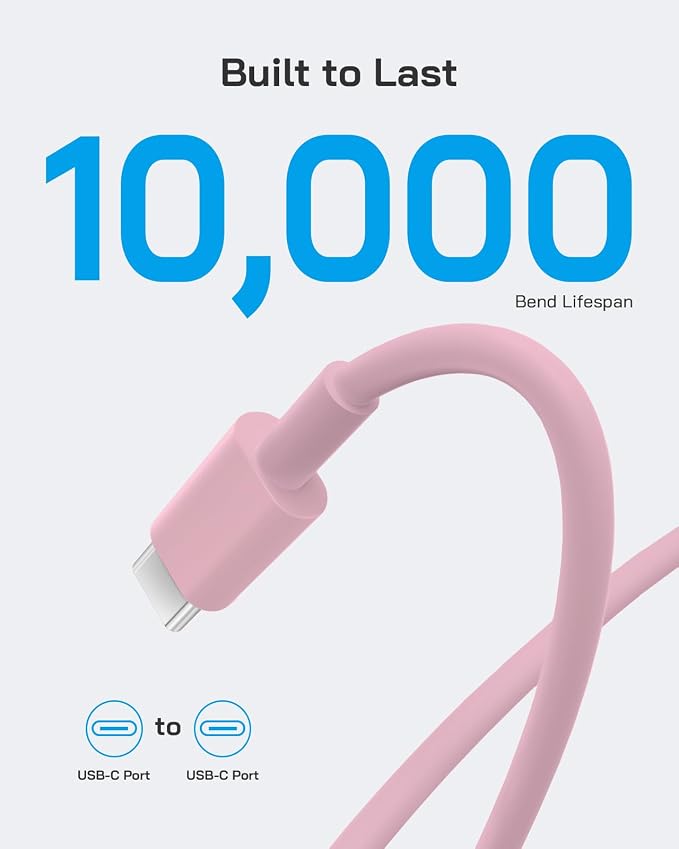 AISNI iPhone 17/16/15 Charger Fast Charging 3 Pack Type C Chargers | 20W Type C Charger Fast Charging USBC Charger for iPhone 17 16 15 Pro max iPad Pro with 6 FT iPhone USB C Cable-Light Pink - Image 6