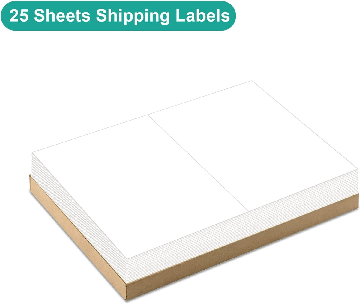 MFLABEL Half Sheet Shipping Labels - 8.5" x 5.5" Adhesive Packaging Labels for Laser & Inkjet Printers, 50 Self-Adhesive Stickers (25 Sheets) for Boxes, Mail, FBA & DIY Projects - Image 3