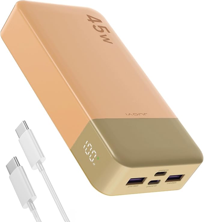 JUOVI Power Bank 45W 20000mAh Portable Charger | PD QC Fast Charging with 4 USB Ports(2C 2A), LED Display External Battery Pack for iPad Tablet Switch iPhone Samsung etc by JUOVI