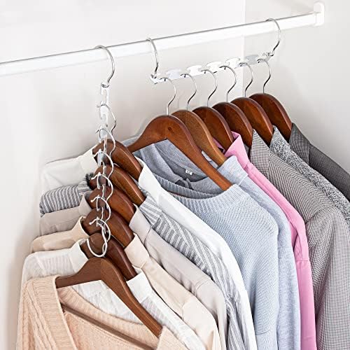 HOUSE DAY Closet Organizers and Storage Magic Hangers Stainless Steel Space Saving Hangers Upgraded Sturdy Drop Down Hanger Clothes Hangers Space Saving College Dorm Room Essentials 8PACK - Image 3