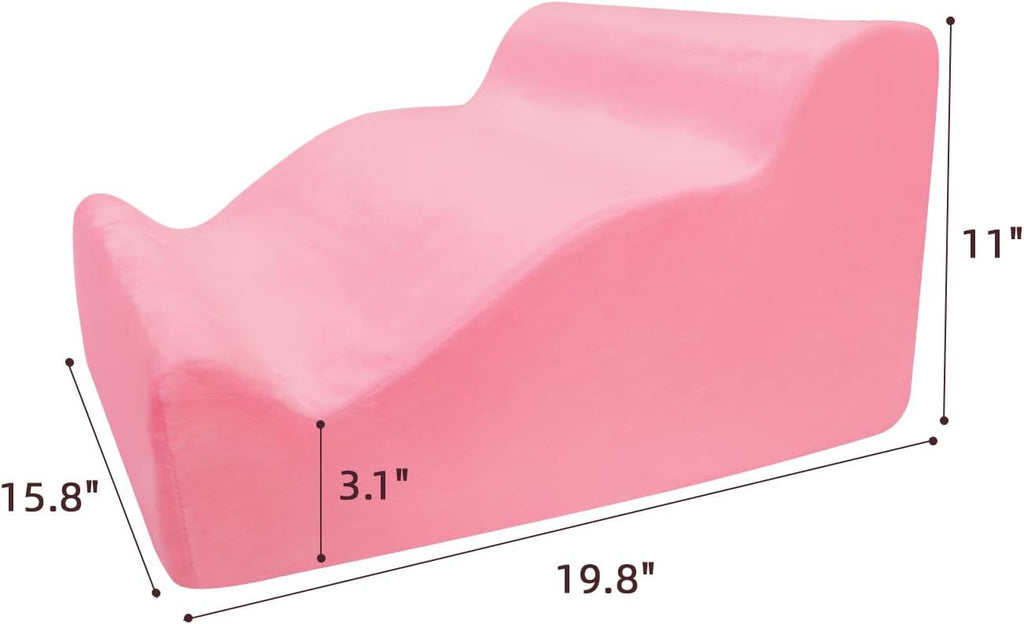 Foot Rest Ergonomic Pillow for Under Desk at Work & Handle Pink - Image 4