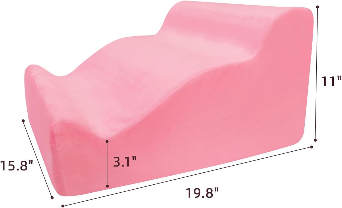 Foot Rest Ergonomic Pillow for Under Desk at Work & Handle Pink - Image 4