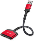 JSAUX SATA to USB Adapter Cable for 2.5” SSD/HDD Nylon Cord-Red by JSAUX