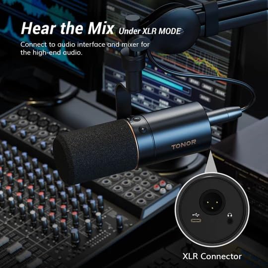 TONOR Dynamic Podcast Microphone, XLR/USB Mic for Recording, Streaming, XLR Cardioid Studio Mic with Quick Mute, 3.5mm Headphone Jack, Volume Control Microfono, 200 cm/78inch Cable, TD510 - Image 5
